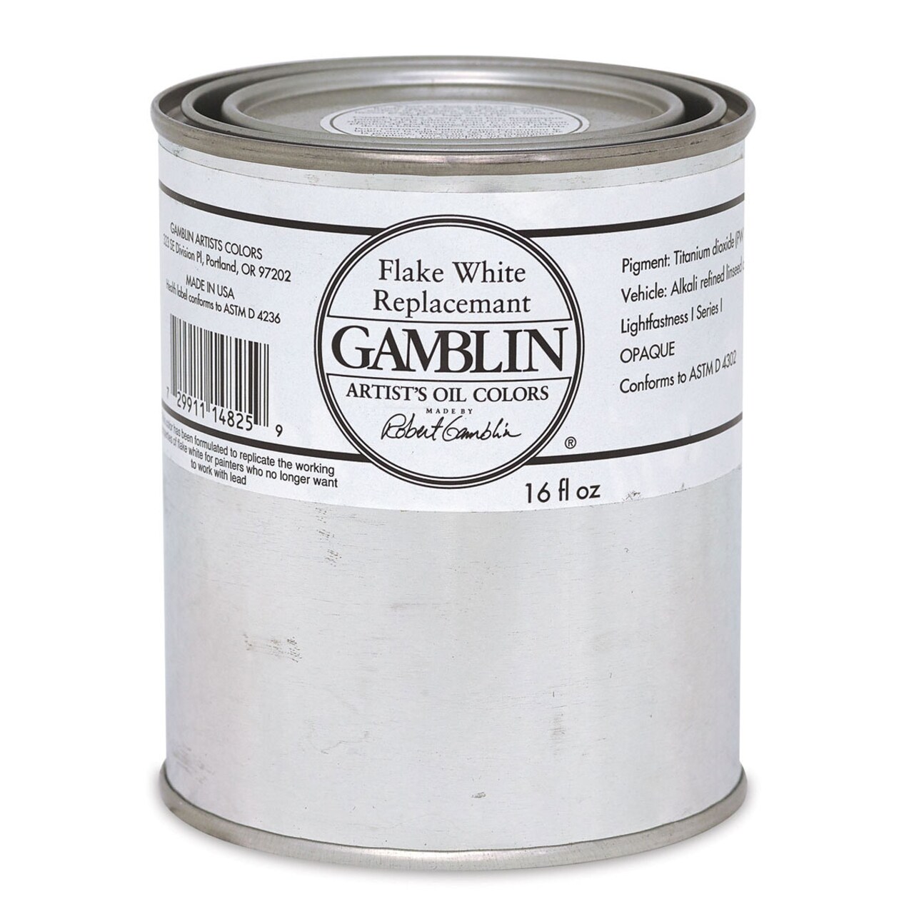 Gamblin Artist's Oil Color - Flake White Replacement, 16 oz Can
